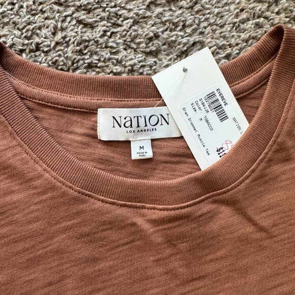 NWT Nation LTD 100% Cotton Sleeveless Muscle T-Shirt Gold Grommets Size Medium - Picture 2 of 6